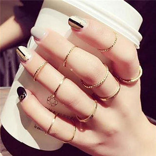 Gold Star Heart Ring Set